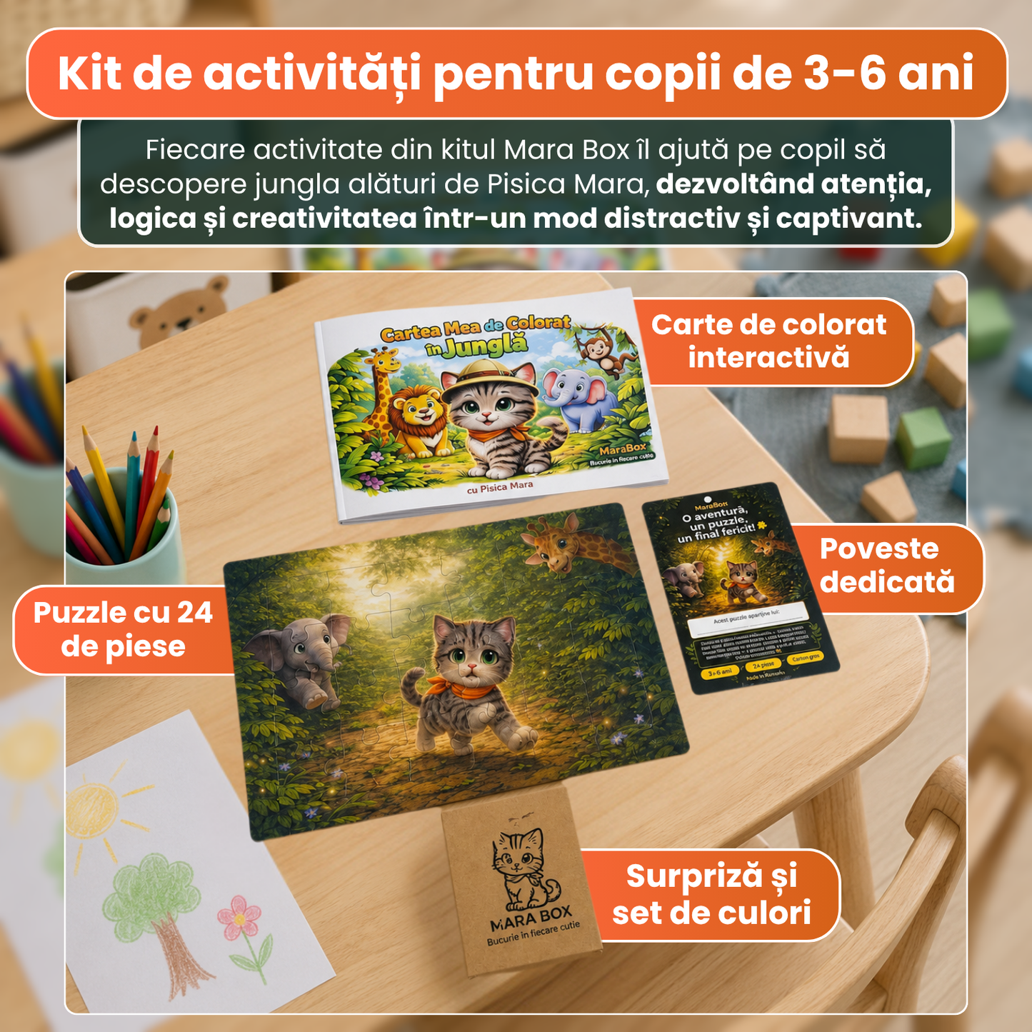 Kit activități copii 3-6 ani MaraBox