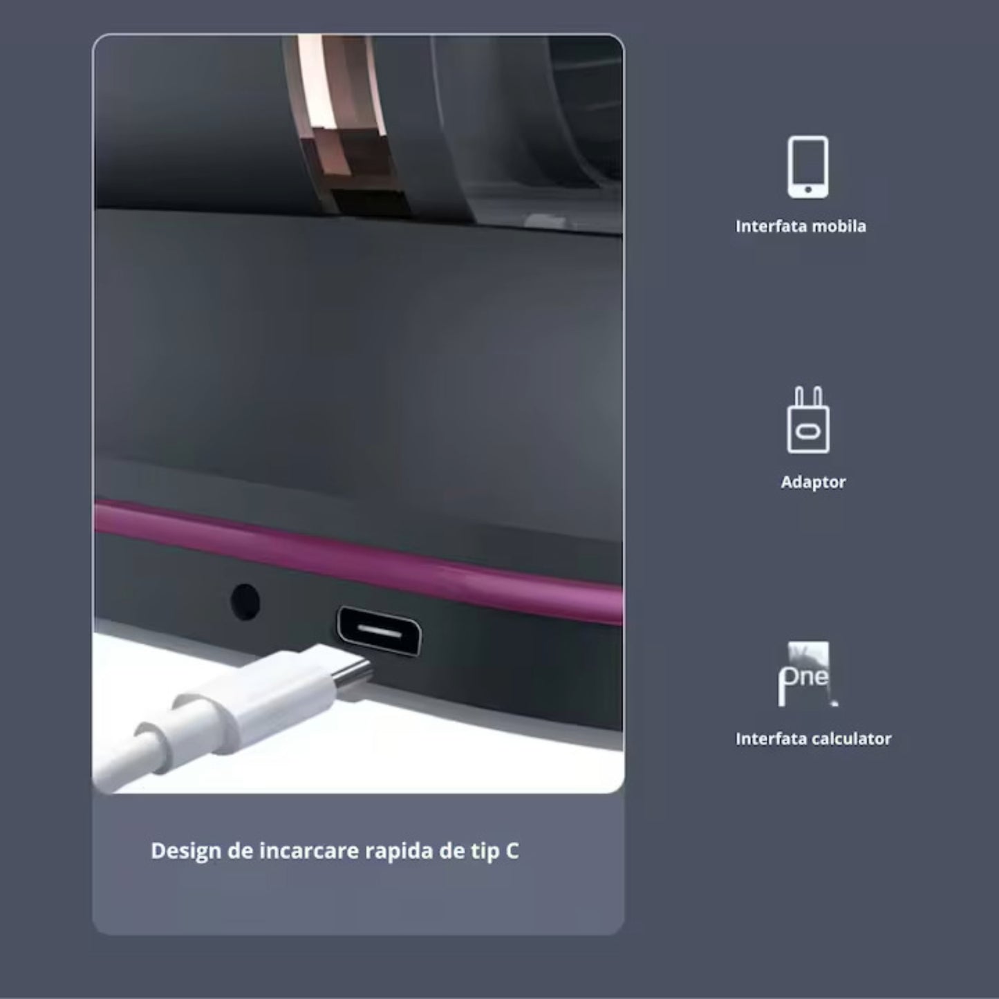 Aspirator de pat anti-acarieni, wireless, igienizare profunda, usor si manevrabil, cu 10000 de vibratii pe minut, mov - Mara Box