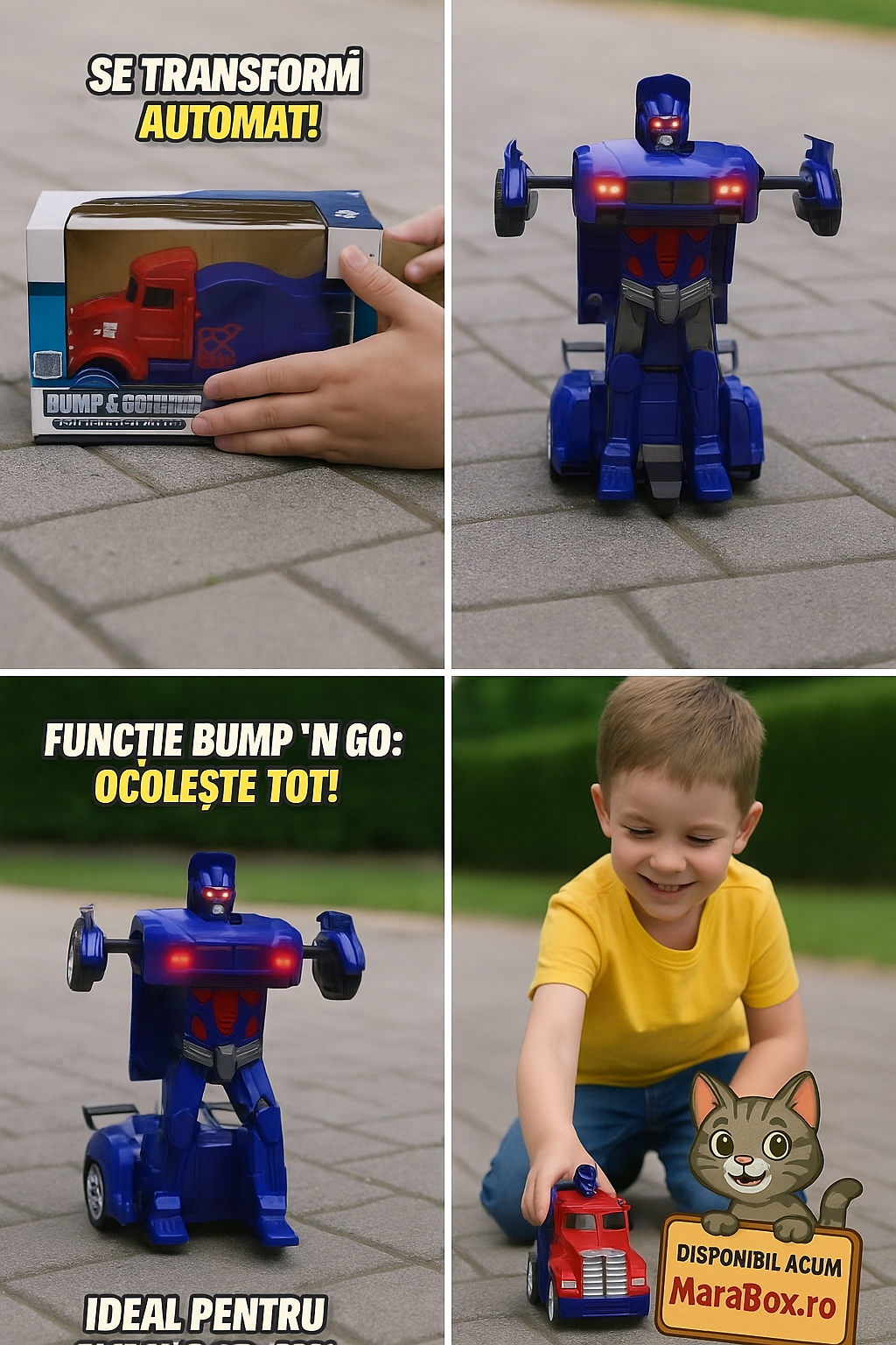 Camion Robot Transformers Optimus Prime 2in1 cu Telecomandă și Transformare Automată - Mara Box