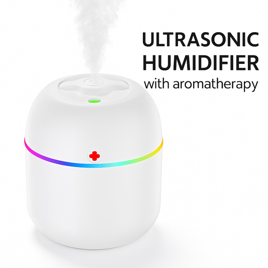 Pachet 2+1 gratis- Umidificator &Difuzor aromaterapie  200 mlLED RGB 7 culori ultrasilentios - Mara Box