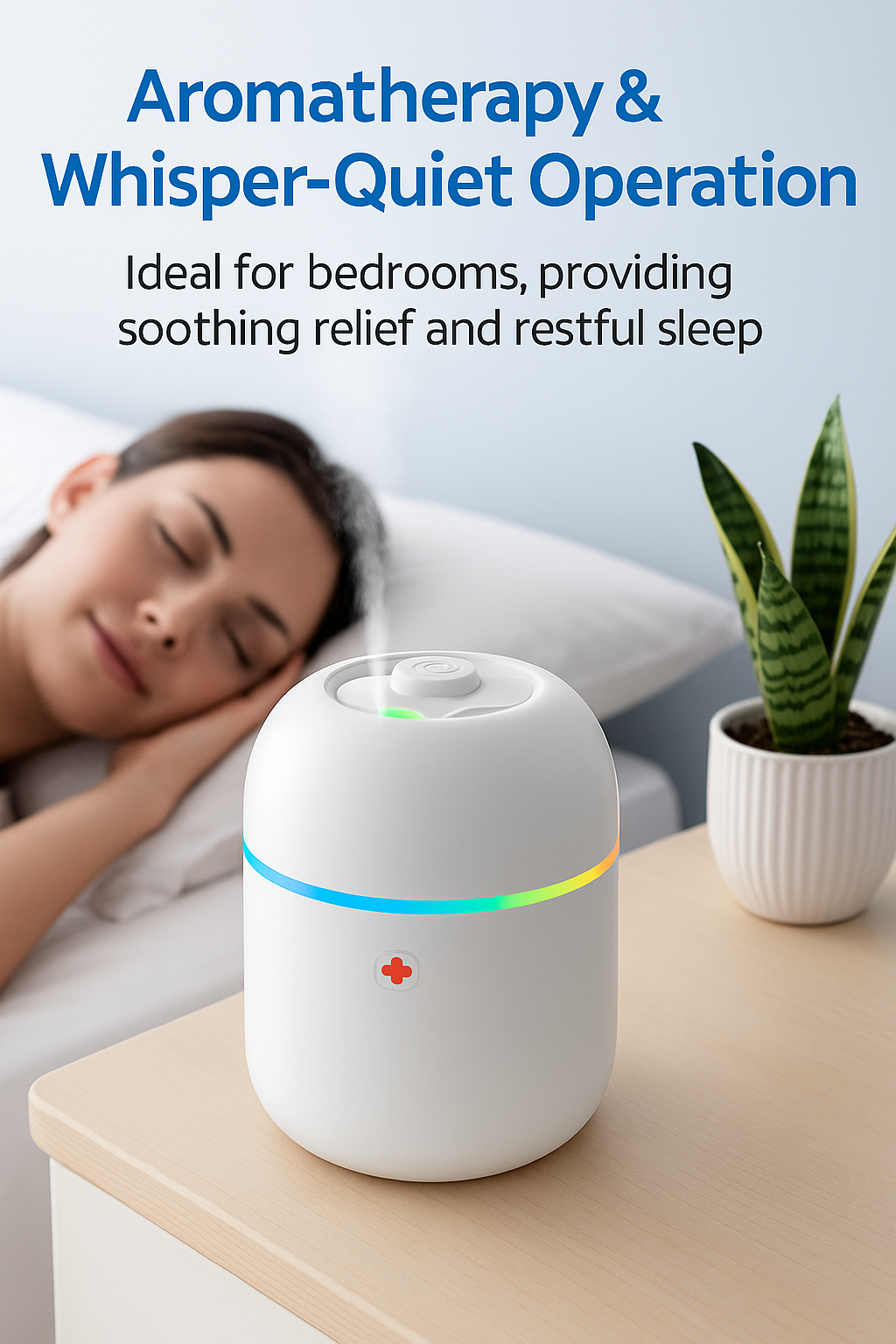 Pachet 2+1 gratis- Umidificator &Difuzor aromaterapie  200 mlLED RGB 7 culori ultrasilentios - Mara Box