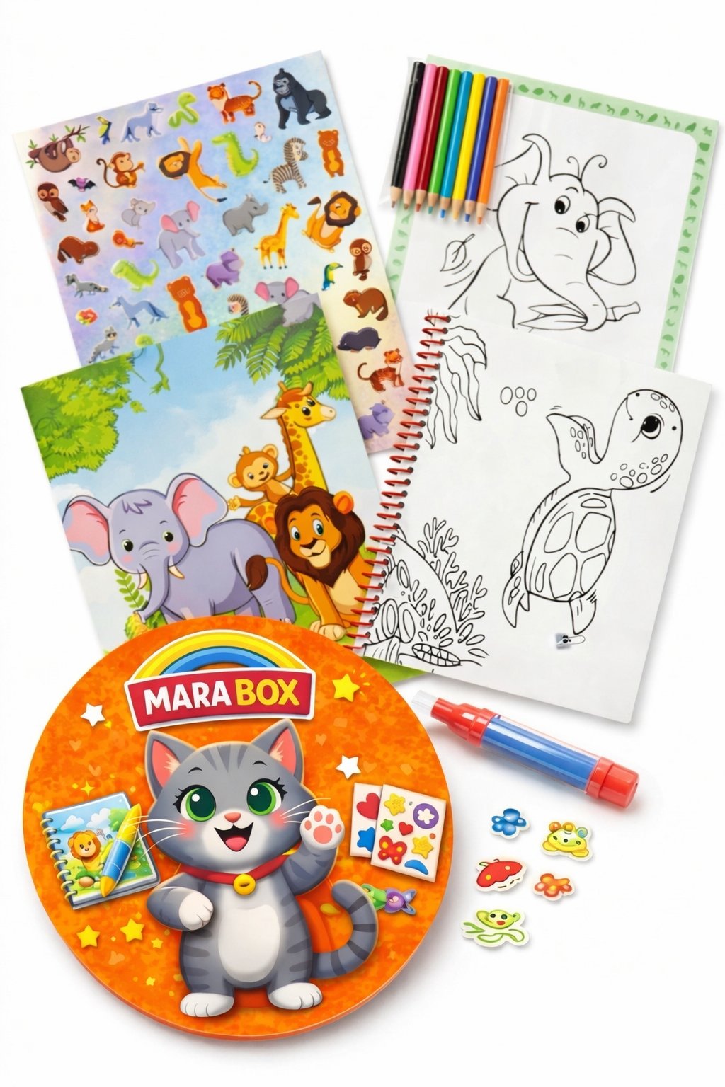 Kit activități copii 3-6 ani pentru călătorii, fără ecran, MaraBox
