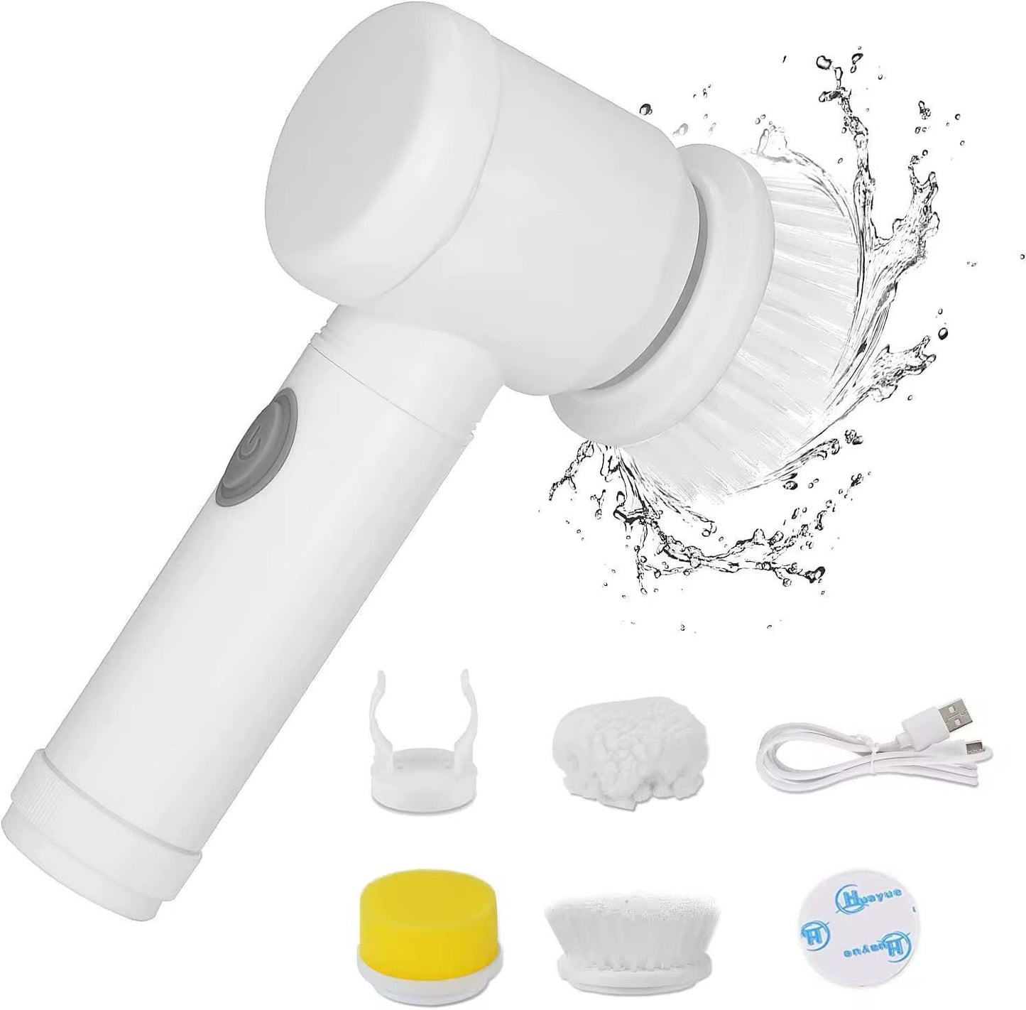 Perie electrică de curățare Magic Brush, reîncărcabilă USB, 5 capete interschimbabile, baie și bucătărie