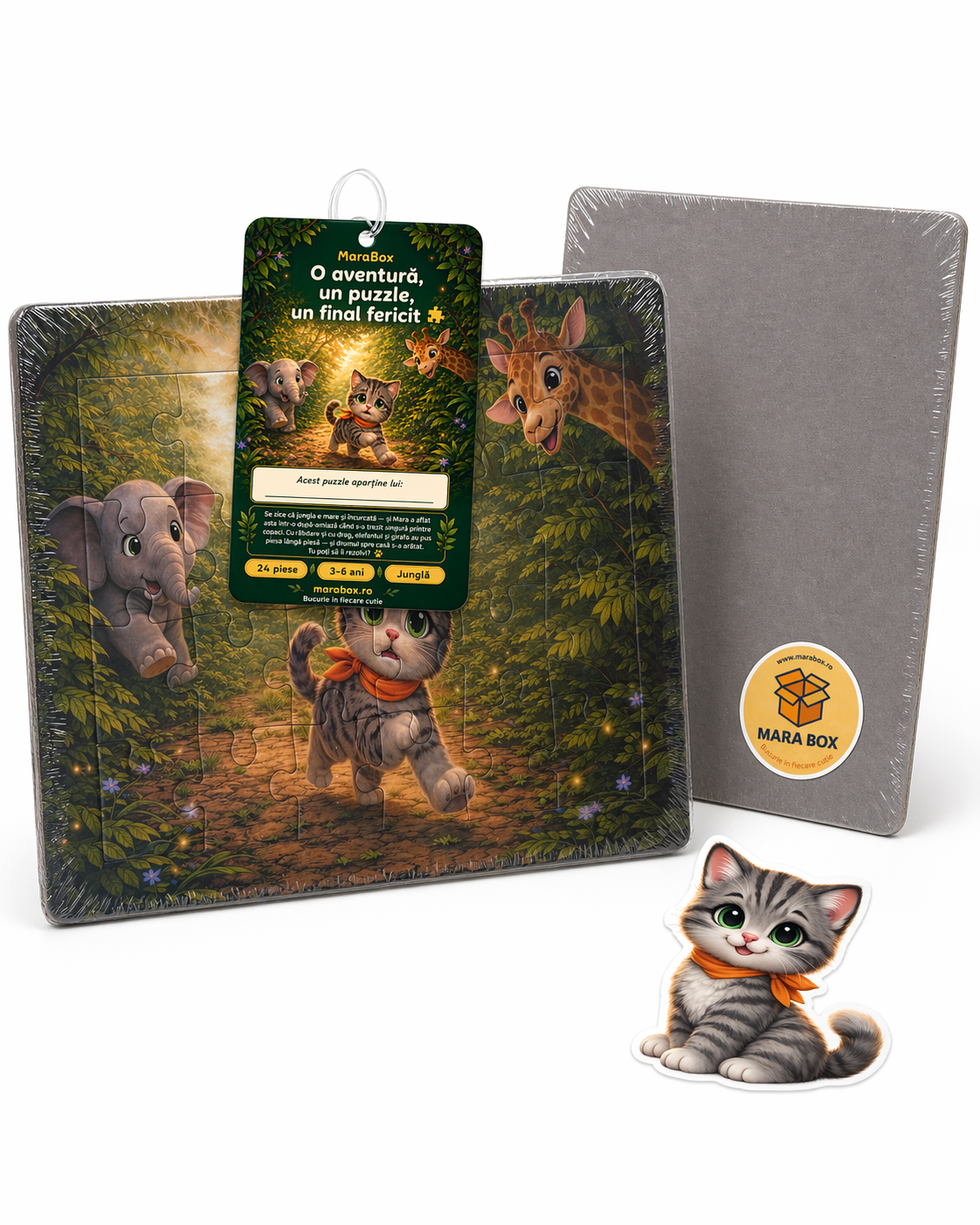 Puzzle Jungla cu Pisica Mara — 24 Piese, 3-6 Ani | MaraBox