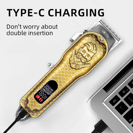 Masina de tuns profesionala, Auriu, motor 7200 RPM, Incarcare USB-C, Fara fir