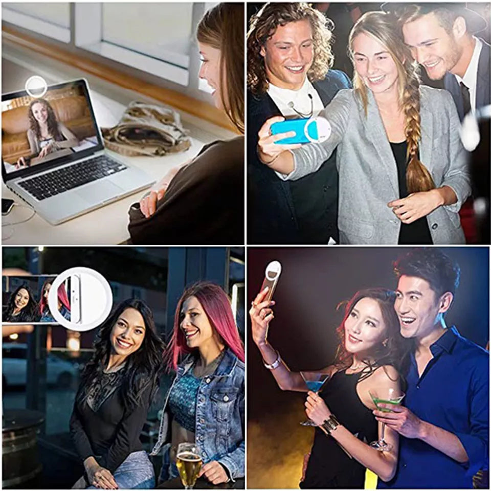 Lumină Selfie LED cu 36 LED-uri – Mini Ring Light USB, 3 Trepte, Clip Universal pentru Telefon, Laptop, Machiaj, TikTok, Vlogging