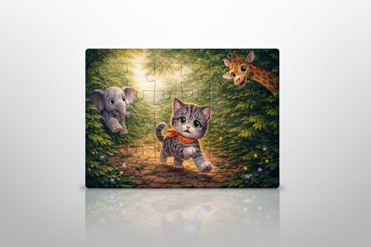 Puzzle Jungla cu Pisica Mara — 24 Piese, 3-6 Ani | MaraBox